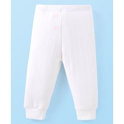 Babyhug Full Sleeves Solid Colour Front Open  Thermal Vest & Pant Set - Off White