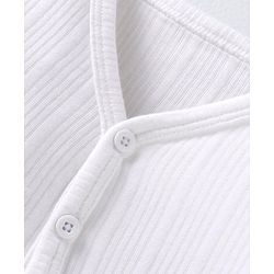 Babyhug Full Sleeves Solid Colour Front Open  Thermal Vest & Pant Set - Off White