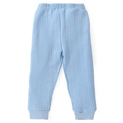 Babyhug Full Sleeves Solid Front Open Vest & Leggings Set - Blue