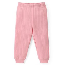 Babyhug Full Sleeves Solid Front Open Vest & Leggings Set - Pink