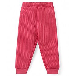 Babyhug Full Sleeves Front Open Thermal Wear Set - Coral