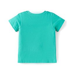Babyhug Disney Cotton Knit Half Sleeves T-Shirt & Dungaree with Mickey Mouse Graphics - Navy Blue & Green