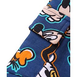 Babyhug Disney Cotton Knit Half Sleeves T-Shirt & Dungaree with Mickey Mouse Graphics - Navy Blue & Green