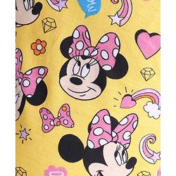 Babyhug Disney Single Jersey Half Sleeves Night Suit Minnie Mouse Print - Yellow