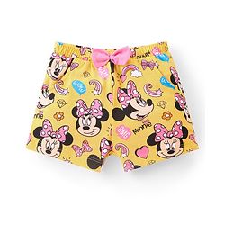 Babyhug Disney Single Jersey Half Sleeves Night Suit Minnie Mouse Print - Yellow