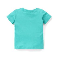 Babyhug Disney Cotton Knit Dungarees with Half Sleeves T-Shirt Mickey Mouse Print - Blue