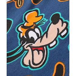 Babyhug Disney Cotton Knit Dungarees with Half Sleeves T-Shirt Mickey Mouse Print - Blue