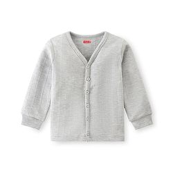 Babyhug Full Sleeves Thermal Front Open & Pullover Thermal Vest Solid Colour Pack Of 2 - Light Grey