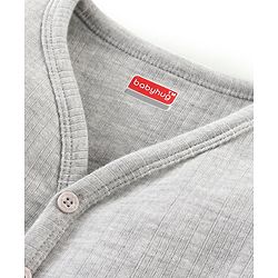 Babyhug Full Sleeves Thermal Front Open & Pullover Thermal Vest Solid Colour Pack Of 2 - Light Grey