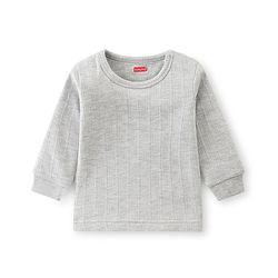 Babyhug Full Sleeves Thermal Front Open & Pullover Thermal Vest Solid Colour Pack Of 2 - Light Grey