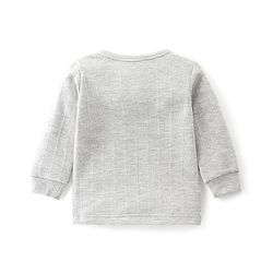 Babyhug Full Sleeves Thermal Front Open & Pullover Thermal Vest Solid Colour Pack Of 2 - Light Grey