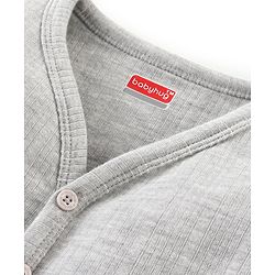 Babyhug Full Sleeves Thermal Front Open & Pullover Thermal Vest Solid Colour Pack Of 2 - Light Grey