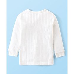 Babyhug Full Sleeves Thermal Front Open & Pullover Thermal Vest Solid Colour Pack Of 2 - Offwhite