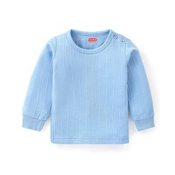 Babyhug Full Sleeves Pullover & Front Open Thermal Vests Pack of 2 - Sky Blue