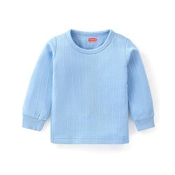 Babyhug Full Sleeves Pullover & Front Open Thermal Vests Pack of 2 - Sky Blue