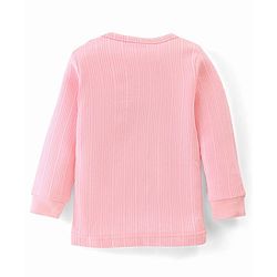 Babyhug Full Sleeves Thermal Front Open & Pullover Thermal Vest Solid Colour Pack Of 2 - Pink
