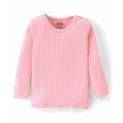 Babyhug Full Sleeves Thermal Front Open & Pullover Thermal Vest Solid Colour Pack Of 2 - Pink