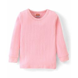 Babyhug Full Sleeves Thermal Front Open & Pullover Thermal Vest Solid Colour Pack Of 2 - Pink