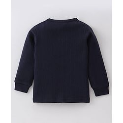 Babyhug Pullover Full Sleeve Solid Colour Thermal Vests Pack of 2 - Navy