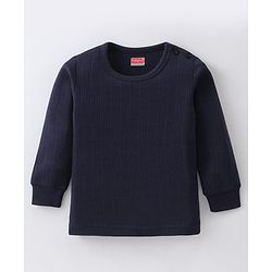 Babyhug Pullover Full Sleeve Solid Colour Thermal Vests Pack of 2 - Navy
