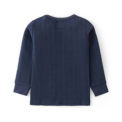 Babyhug Pullover Full Sleeve Solid Colour Thermal Vests Pack of 2 - Navy