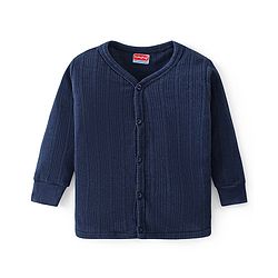 Babyhug Pullover Full Sleeve Solid Colour Thermal Vests Pack of 2 - Navy