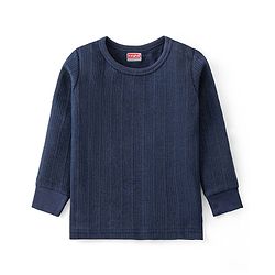 Babyhug Pullover Full Sleeve Solid Colour Thermal Vests Pack of 2 - Navy