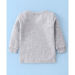 Babyhug Full Sleeves Thermal Vests & Pant Set - Light Grey