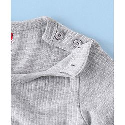 Babyhug Full Sleeves Thermal Vests & Pant Set - Light Grey