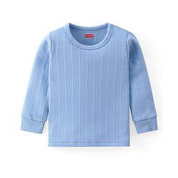 Babyhug Full Sleeves Solid Thermal Vests & Pant Set of 3 - Blue