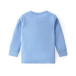 Babyhug Full Sleeves Solid Thermal Vests & Pant Set of 3 - Blue