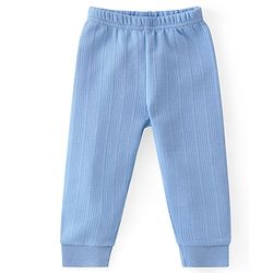 Babyhug Full Sleeves Solid Thermal Vests & Pant Set of 3 - Blue