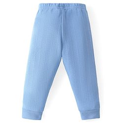 Babyhug Full Sleeves Solid Thermal Vests & Pant Set of 3 - Blue