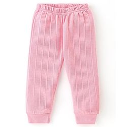 Babyhug Full Sleeves Solid Thermal Vests & Pant Set of 3 - Pink