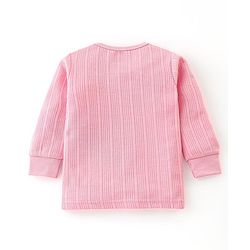 Babyhug Full Sleeves Solid Thermal Vests & Pant Set of 3 - Pink