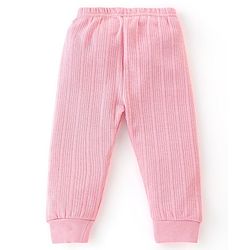Babyhug Full Sleeves Solid Thermal Vests & Pant Set of 3 - Pink
