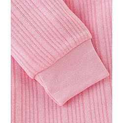 Babyhug Full Sleeves Solid Thermal Vests & Pant Set of 3 - Pink