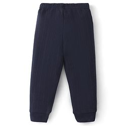 Babyhug Full Sleeves Solid Thermal Vests & Pant Set of 3 - Navy Blue