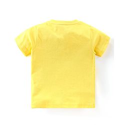 Babyhug Single Jersey Knit Half Sleeves Dino Printed Night Suit - Yellow