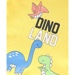 Babyhug Single Jersey Knit Half Sleeves Dino Printed Night Suit - Yellow