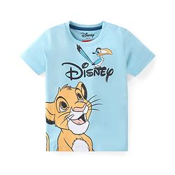 Babyhug Disney Cotton Knit Half  Sleeves T- Shirt With The Lion King Graphics - Blue