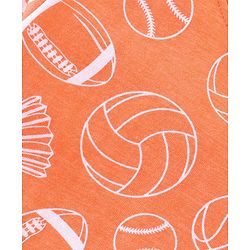 Babyhug Cotton Knit Half Sleeves Night Suit Football Print - Orange
