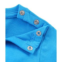 Babyhug Single Jersey Knit Half Sleeves Night Suit Animal Print - Blue