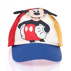 Babyhug Disney Summer Cap With Mickey Mouse Graphics - Blue