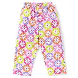 Babyhug Single Jersey Half Sleeves Night Suit Floral Print - Multicolour