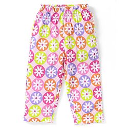 Babyhug Single Jersey Half Sleeves Night Suit Floral Print - Multicolour