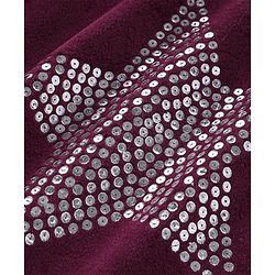Babyhug Velour Woven Full Sleeves  Winter Wear Suit with Sequin Star Detailing - Wine
