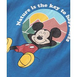 Babyhug Disney Cotton Knit Half Sleeves Night Suit with Mickey Mouse Graphics - Blue