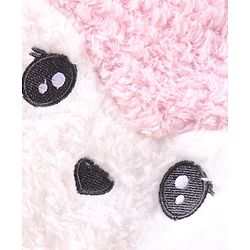Babyhug Fur Woven Full Sleeves Winter Wear Footed Romper - Pink