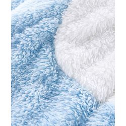 Babyhug Woven Winter Wear Full Sleeves Footed & Hooded Romper with Bunny Design - Blue